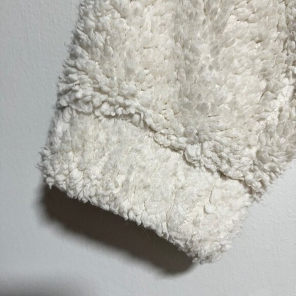 H&M Divided White Sherpa Teddy Fleece Pullover Jacket - Size Small - Picture 5 of 12